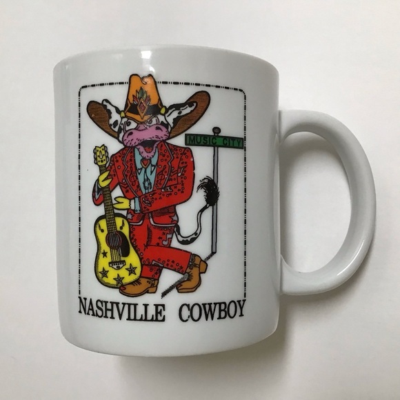 Nashville Tennessee COWboy Coffee Mug Tea Cup Guitar Boots Music City TN Vintage - Picture 9 of 9